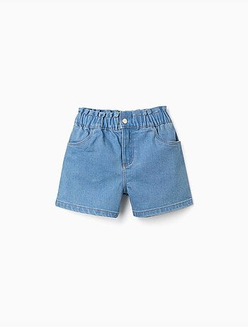Pantaloncini in jeans con cintura paperbag