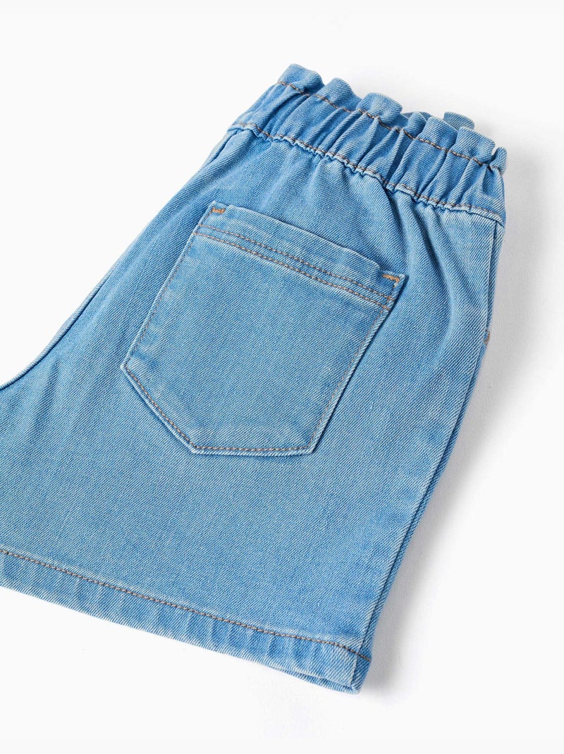Pantaloncini in jeans con cintura paperbag Blu chiaro - Kiabi