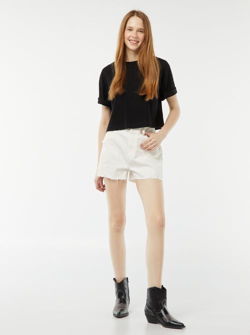 Pantaloncini in jeans con strappi e orli a vivo - Kiabi