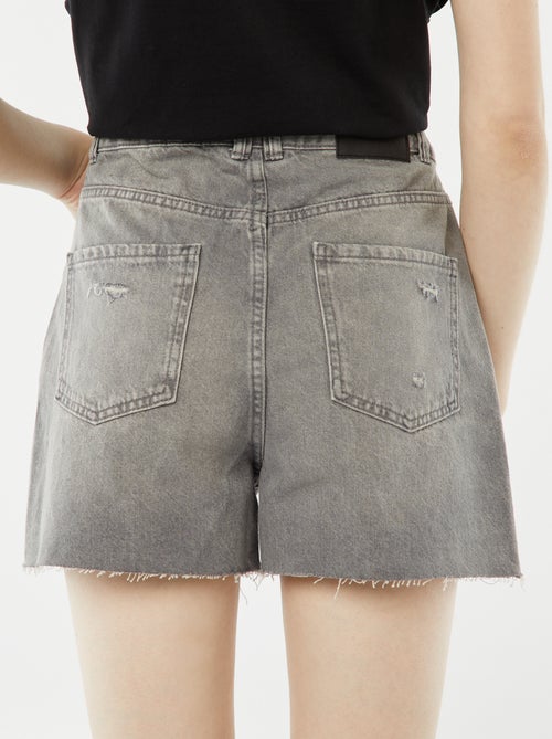 Pantaloncini in jeans con strappi e orli a vivo - Kiabi