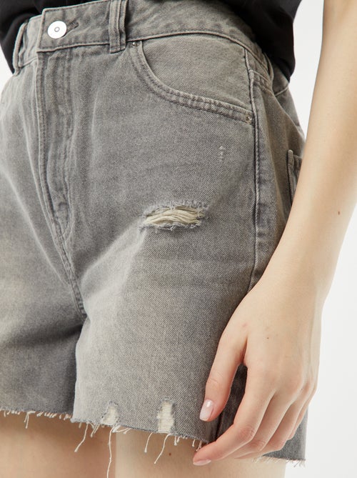 Pantaloncini in jeans con strappi e orli a vivo - Kiabi