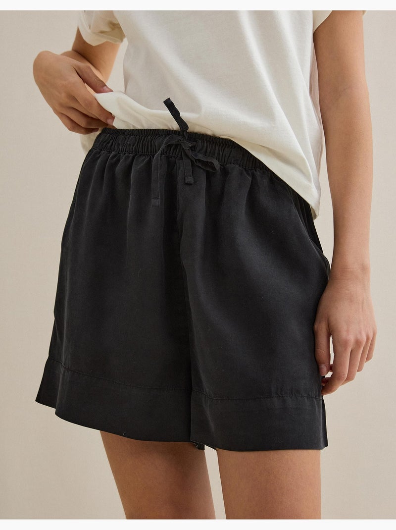Pantaloncini in lyocell, MO Fashion Nero - Kiabi