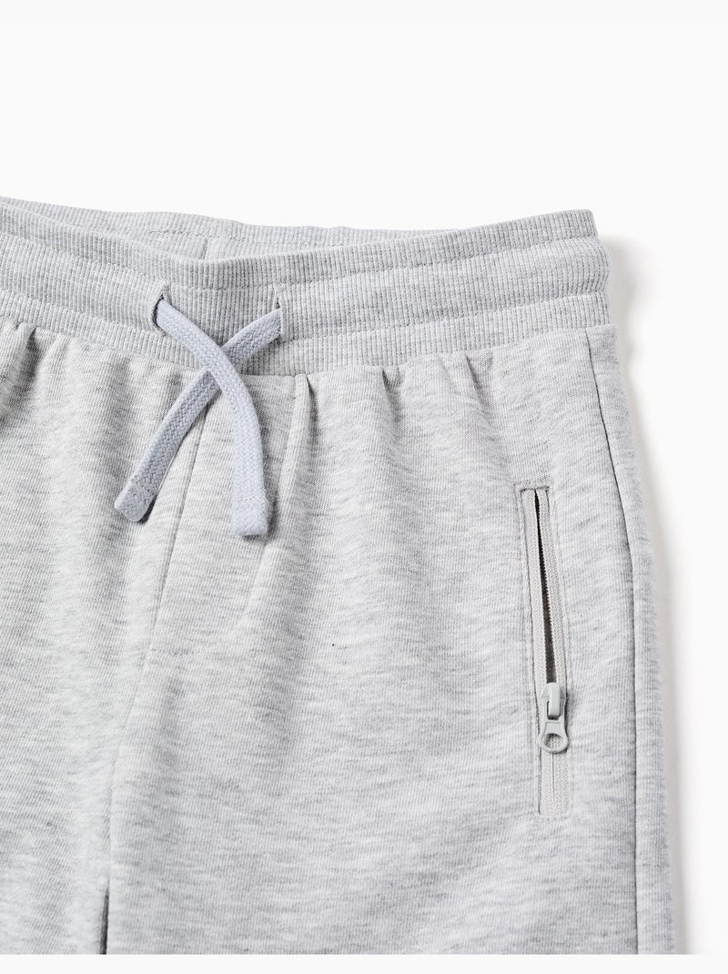 Pantaloncini in pile con coulisse e tasche Grigio chiaro - Kiabi