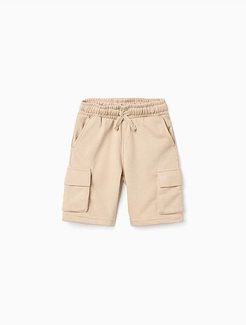 Pantaloncini in pile con tasche cargo e coulisse