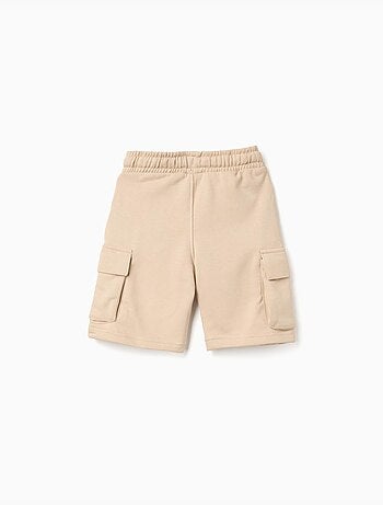 Pantaloncini in pile con tasche cargo e coulisse