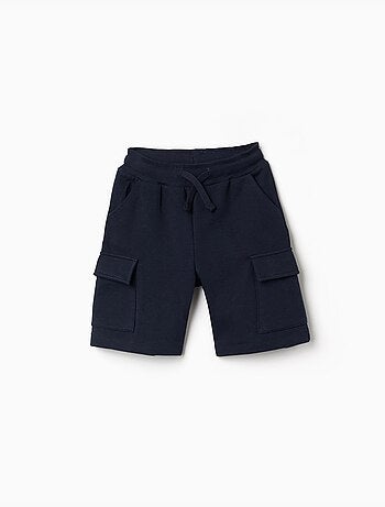 Pantaloncini in pile con tasche cargo e coulisse