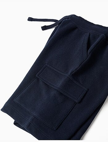 Pantaloncini in pile con tasche cargo e coulisse