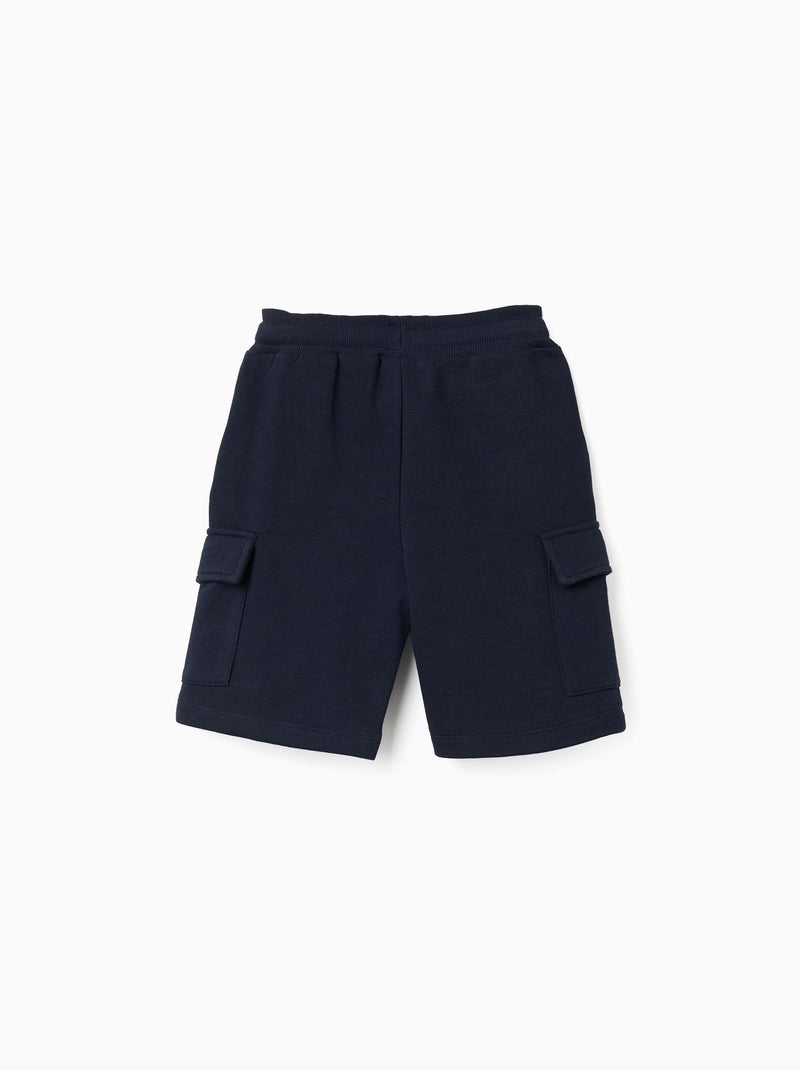 Pantaloncini in pile con tasche cargo e coulisse Blu scuro - Kiabi