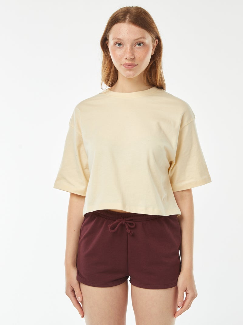 Pantaloncini in pile leggero tinta unita rosso - Kiabi