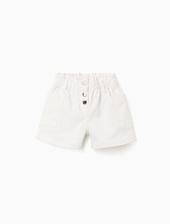 Pantaloncini in saffiano con tasche cargo e cintura elastica