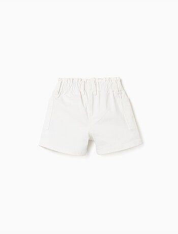 Pantaloncini in saffiano con tasche cargo e cintura elastica