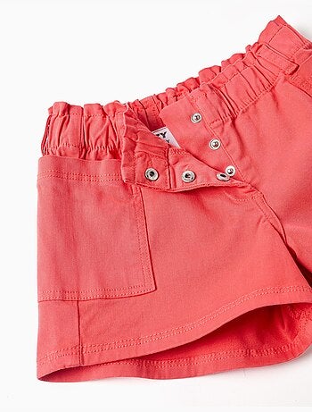 Pantaloncini in saffiano con tasche cargo e cintura elastica
