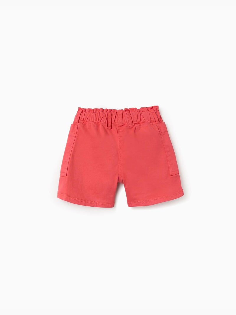 Pantaloncini in saffiano con tasche cargo e cintura elastica Rosa - Kiabi