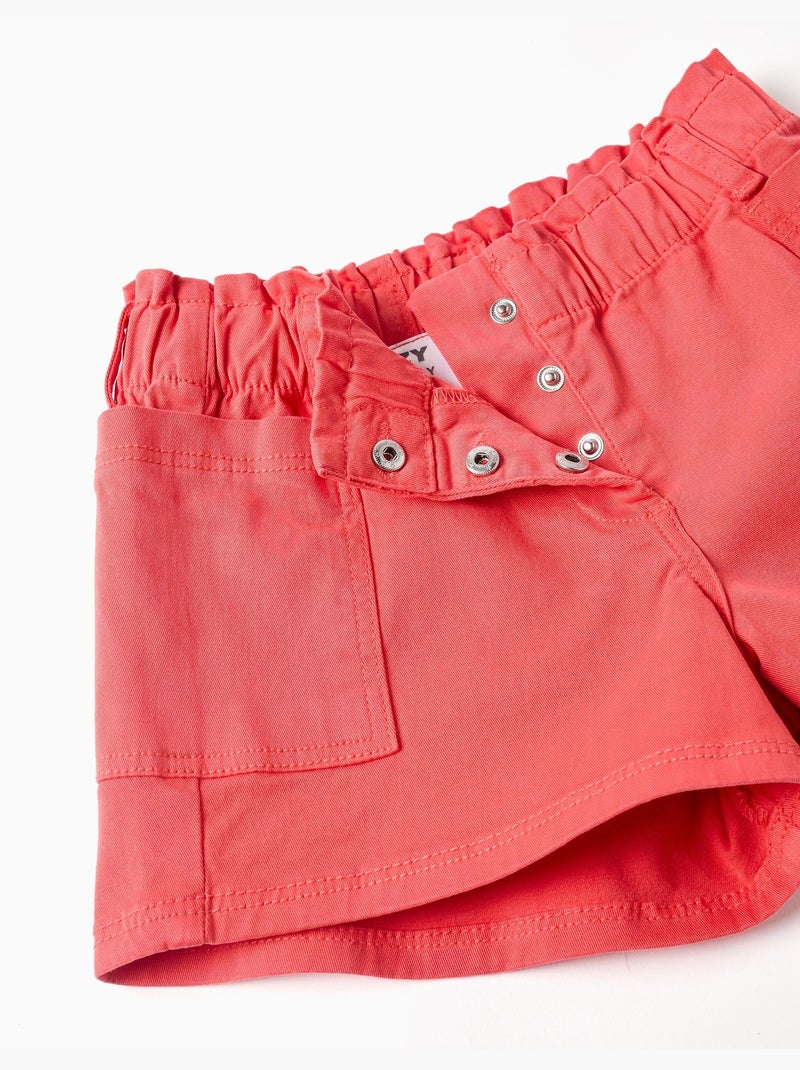 Pantaloncini in saffiano con tasche cargo e cintura elastica Rosa - Kiabi