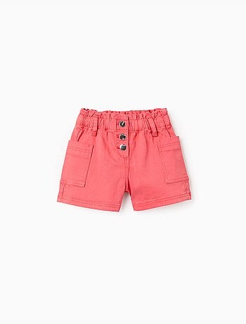 Pantaloncini in saffiano con tasche cargo e cintura elastica
