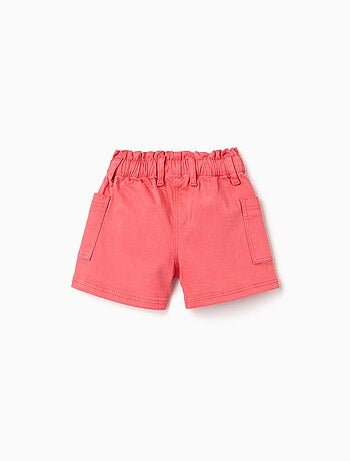 Pantaloncini in saffiano con tasche cargo e cintura elastica