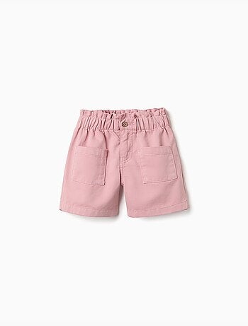 Pantaloncini in saffiano con tasche frontali