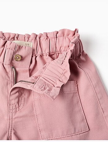 Pantaloncini in saffiano con tasche frontali