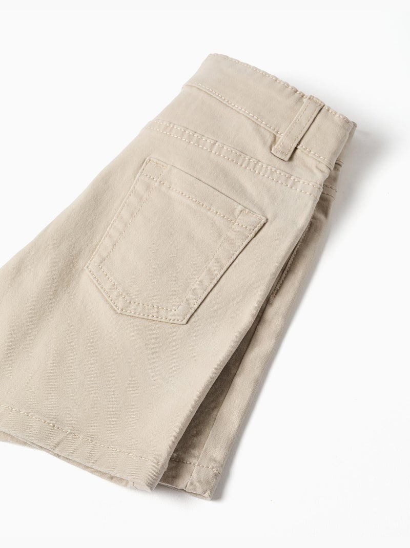 Pantaloncini in saffiano midi con cinque tasche Beige chiaro - Kiabi