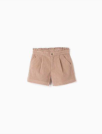 Pantaloncini in velluto a coste con pieghe frontali