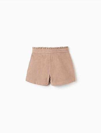 Pantaloncini in velluto a coste con pieghe frontali