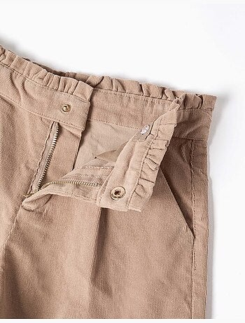 Pantaloncini in velluto a coste con pieghe frontali