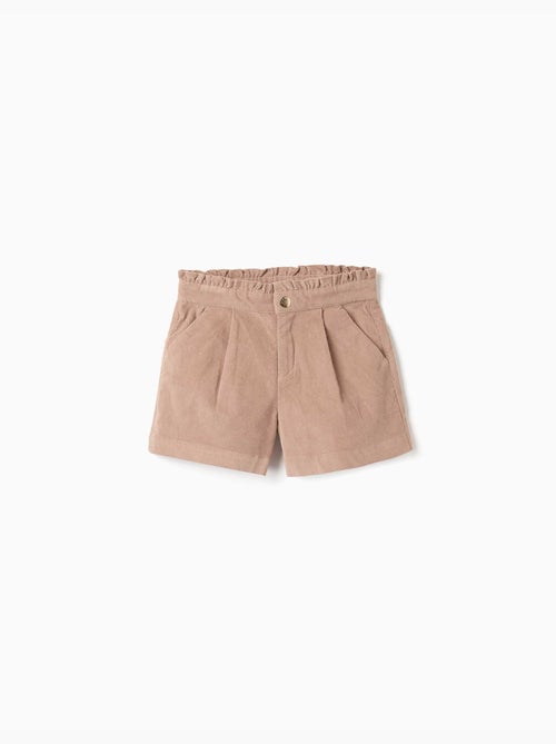 Pantaloncini in velluto a coste con pieghe frontali - Kiabi