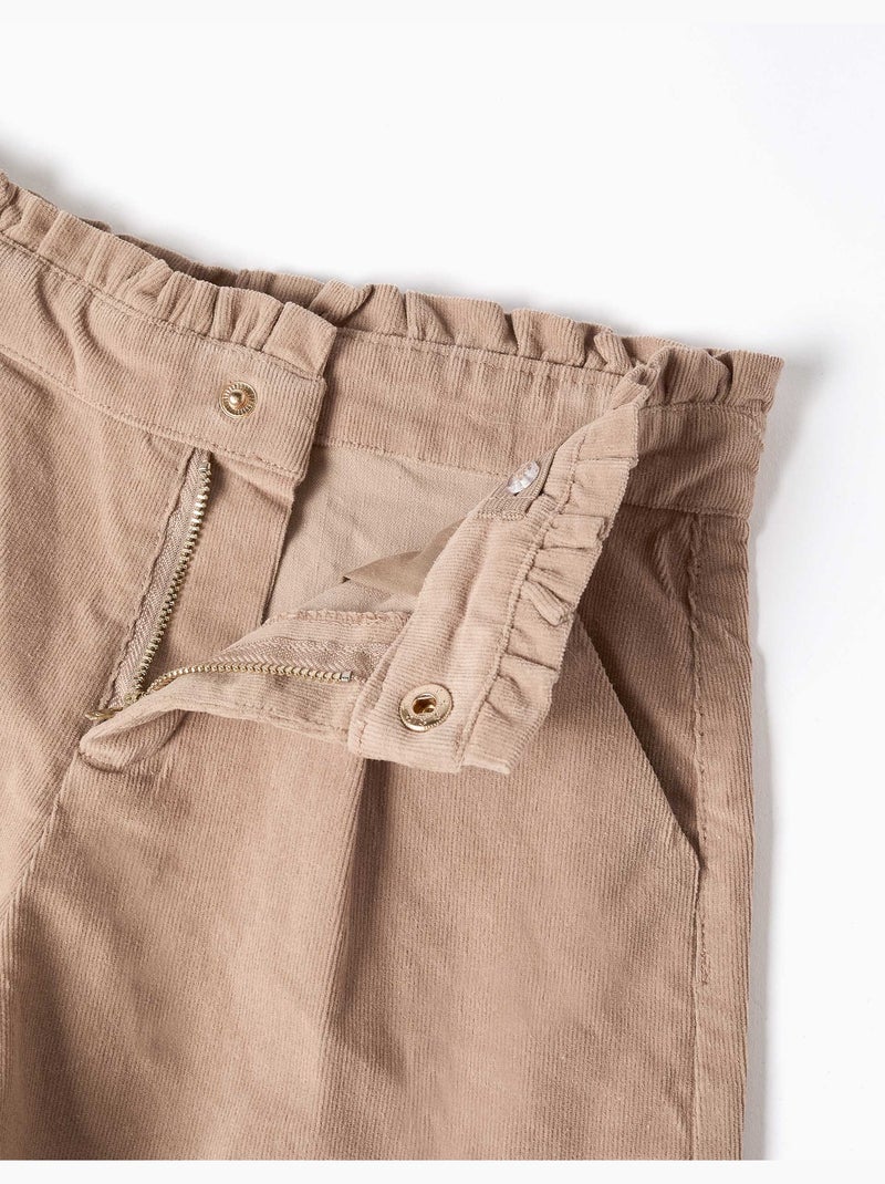 Pantaloncini in velluto a coste con pieghe frontali Beige chiaro - Kiabi