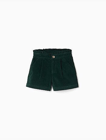 Pantaloncini in velluto a coste con pieghe frontali