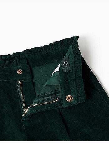 Pantaloncini in velluto a coste con pieghe frontali