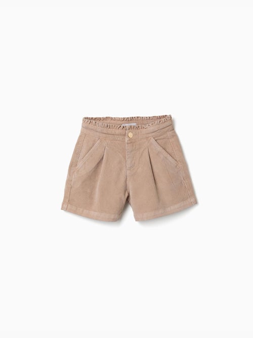 Pantaloncini in velluto a coste con vita paperbag arricciata - Kiabi Pantaloncini in velluto a coste con vita paperbag arricciata - Kiabi