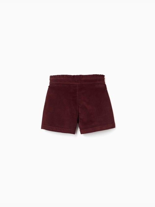 Pantaloncini in velluto a coste con vita paperbag arricciata - Kiabi