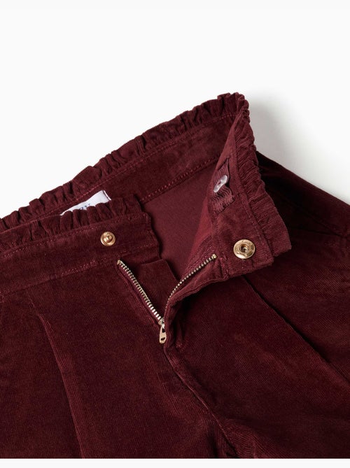 Pantaloncini in velluto a coste con vita paperbag arricciata - Kiabi