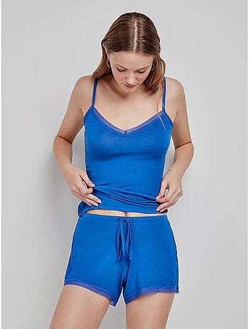 Pantaloncini lisci e regolabili in modal con dettagli in pizzo