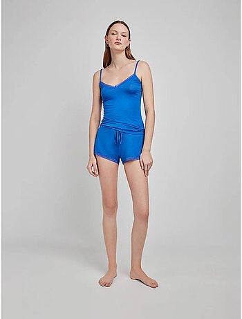 Pantaloncini lisci e regolabili in modal con dettagli in pizzo