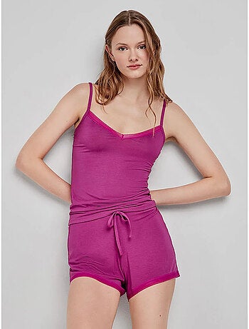 Pantaloncini lisci e regolabili in modal con dettagli in pizzo