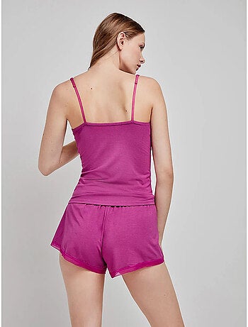 Pantaloncini lisci e regolabili in modal con dettagli in pizzo