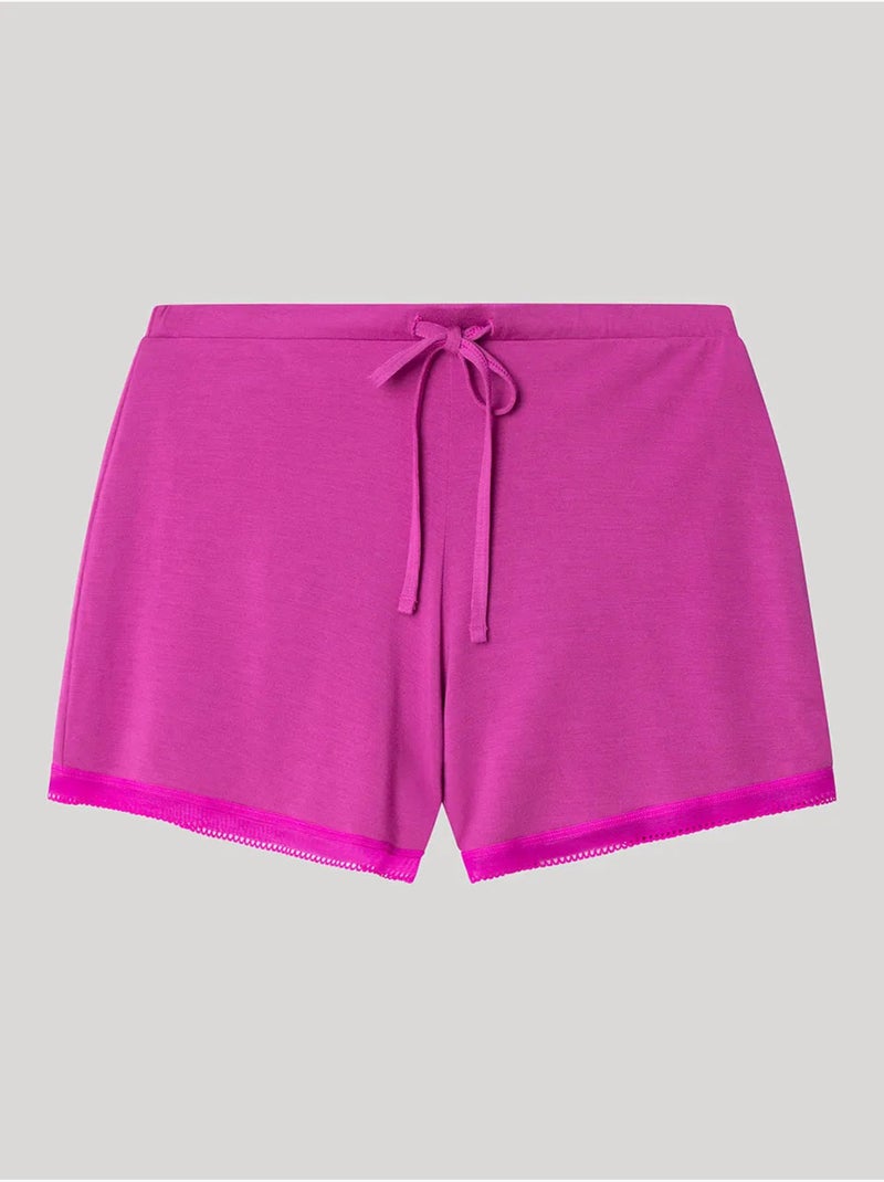 Pantaloncini lisci e regolabili in modal con dettagli in pizzo Magenta - Kiabi