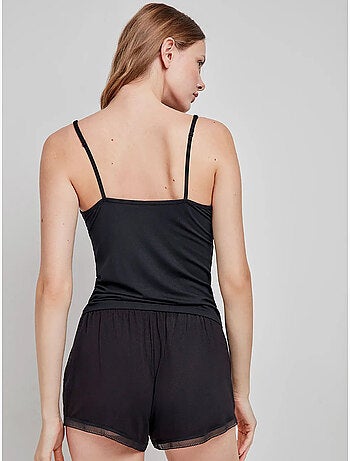 Pantaloncini lisci e regolabili in modal con dettagli in pizzo