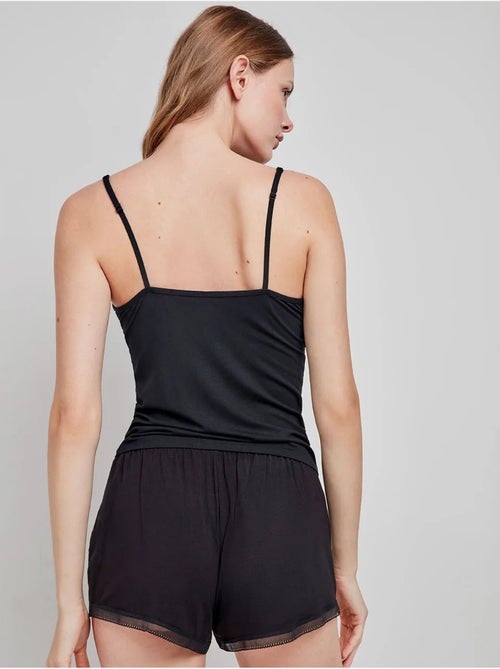 Pantaloncini lisci e regolabili in modal con dettagli in pizzo - Kiabi