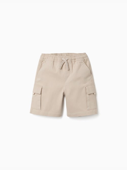 Pantaloncini lunghi cargo in saffiano con coulisse - Kiabi
