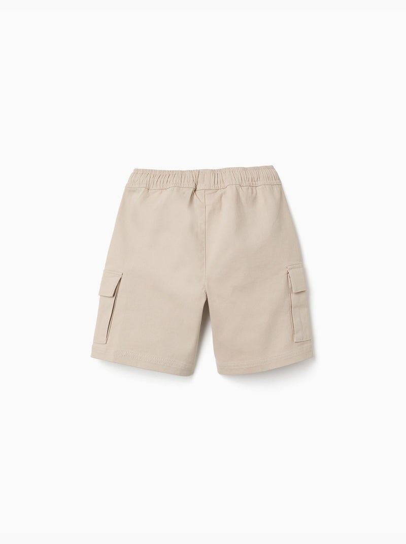 Pantaloncini lunghi cargo in saffiano con coulisse Beige chiaro - Kiabi