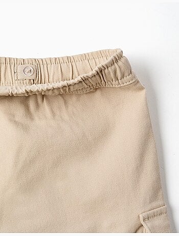 Pantaloncini lunghi cargo in saffiano con coulisse
