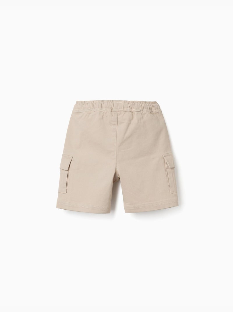 Pantaloncini lunghi cargo in saffiano con coulisse Beige chiaro - Kiabi