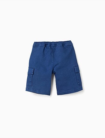 Pantaloncini lunghi cargo in saffiano con coulisse