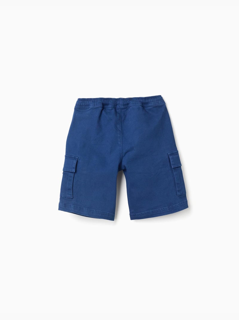 Pantaloncini lunghi cargo in saffiano con coulisse Blu scuro - Kiabi