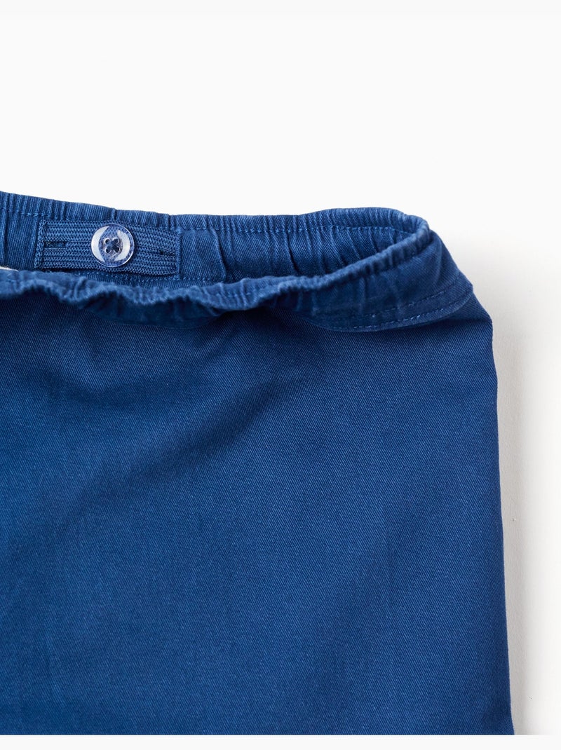 Pantaloncini lunghi cargo in saffiano con coulisse Blu scuro - Kiabi