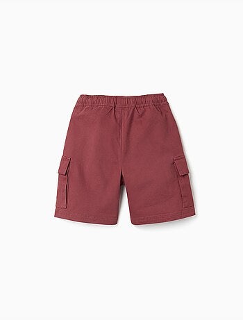 Pantaloncini lunghi cargo in saffiano con coulisse
