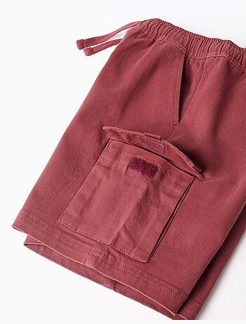 Pantaloncini lunghi cargo in saffiano con coulisse