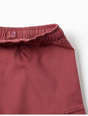 Pantaloncini lunghi cargo in saffiano con coulisse